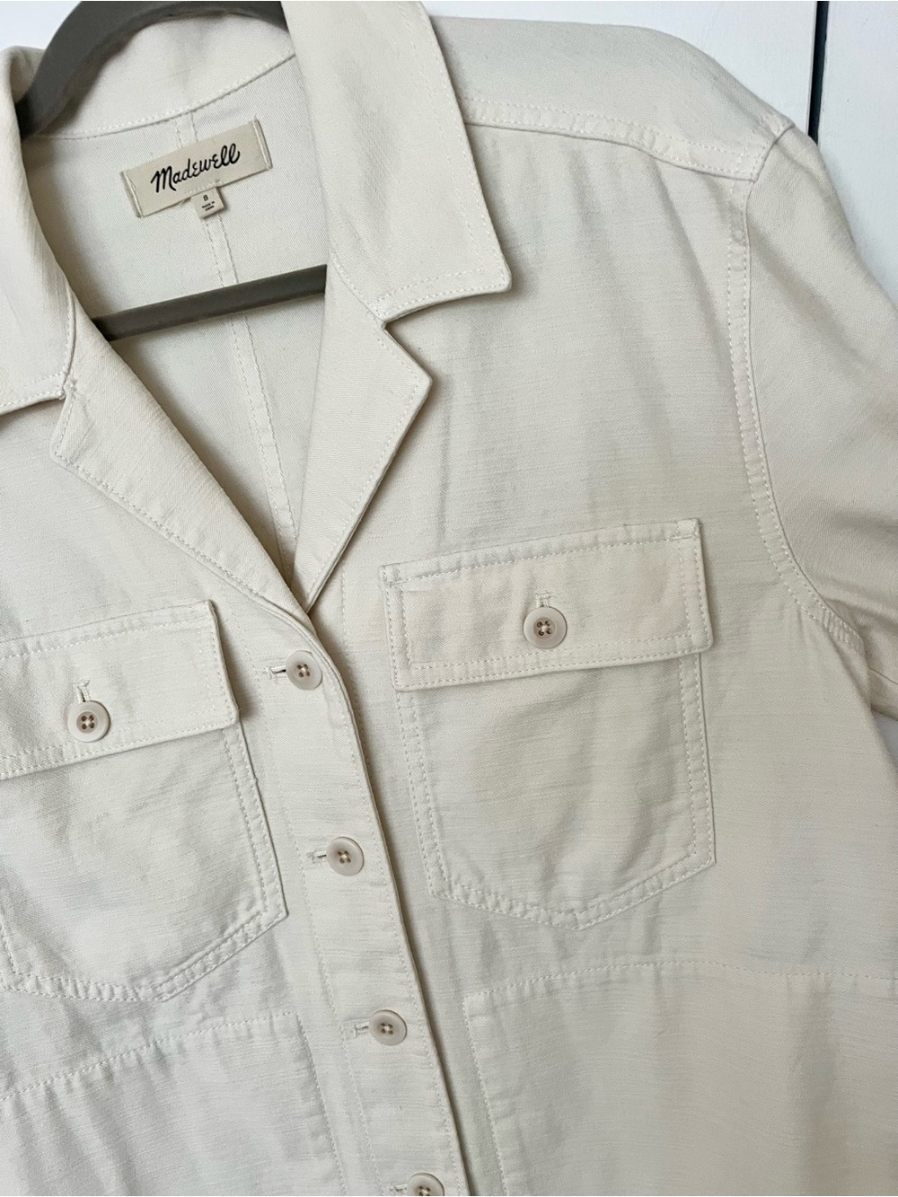 Madewell Drakefield Shirt-Jacket in Ecru Size S Like New